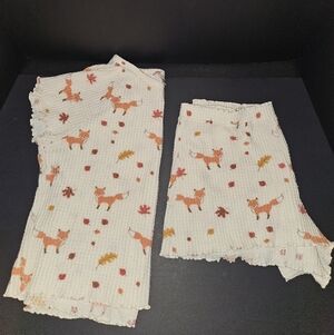 American Eagle Outfitters Cream and Orange Fox Pajama Set